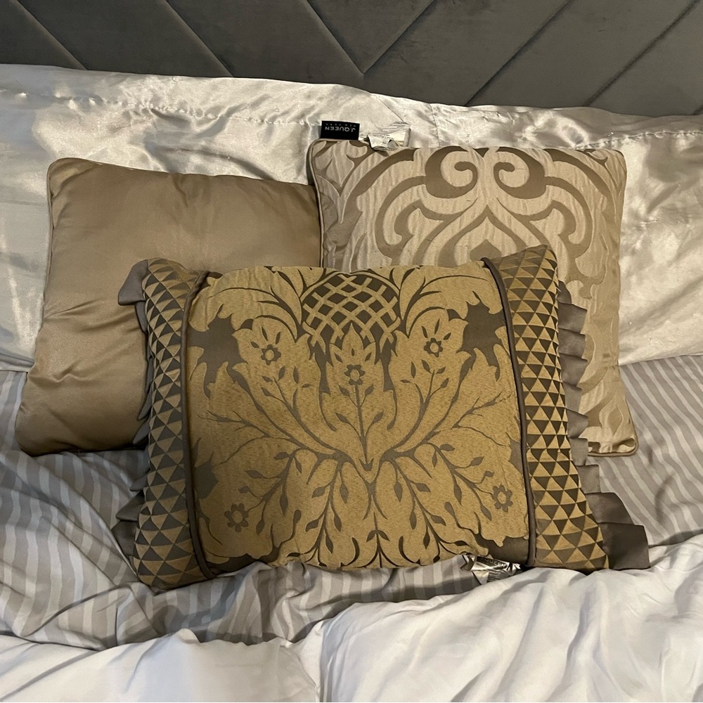 Elegant Gold and Brown Decorative Pillow Set